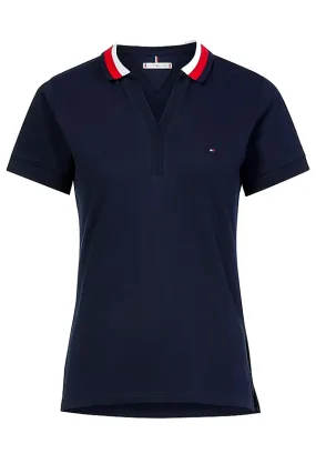 Tommy Hilfiger Women Slim Fit Contrast Polo Navy