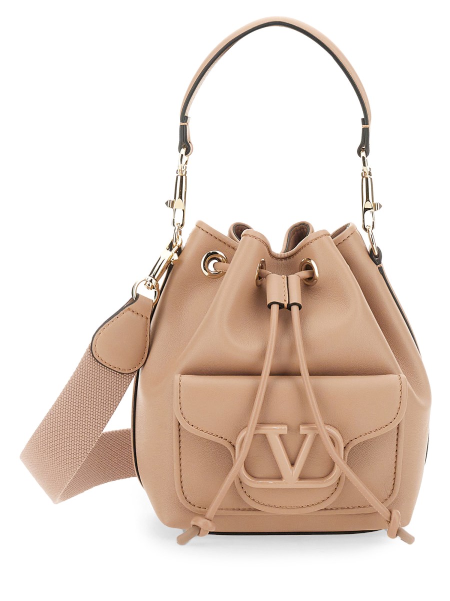 VALENTINO GARAVANI    CALFSKIN LOCO' BUCKET BAG