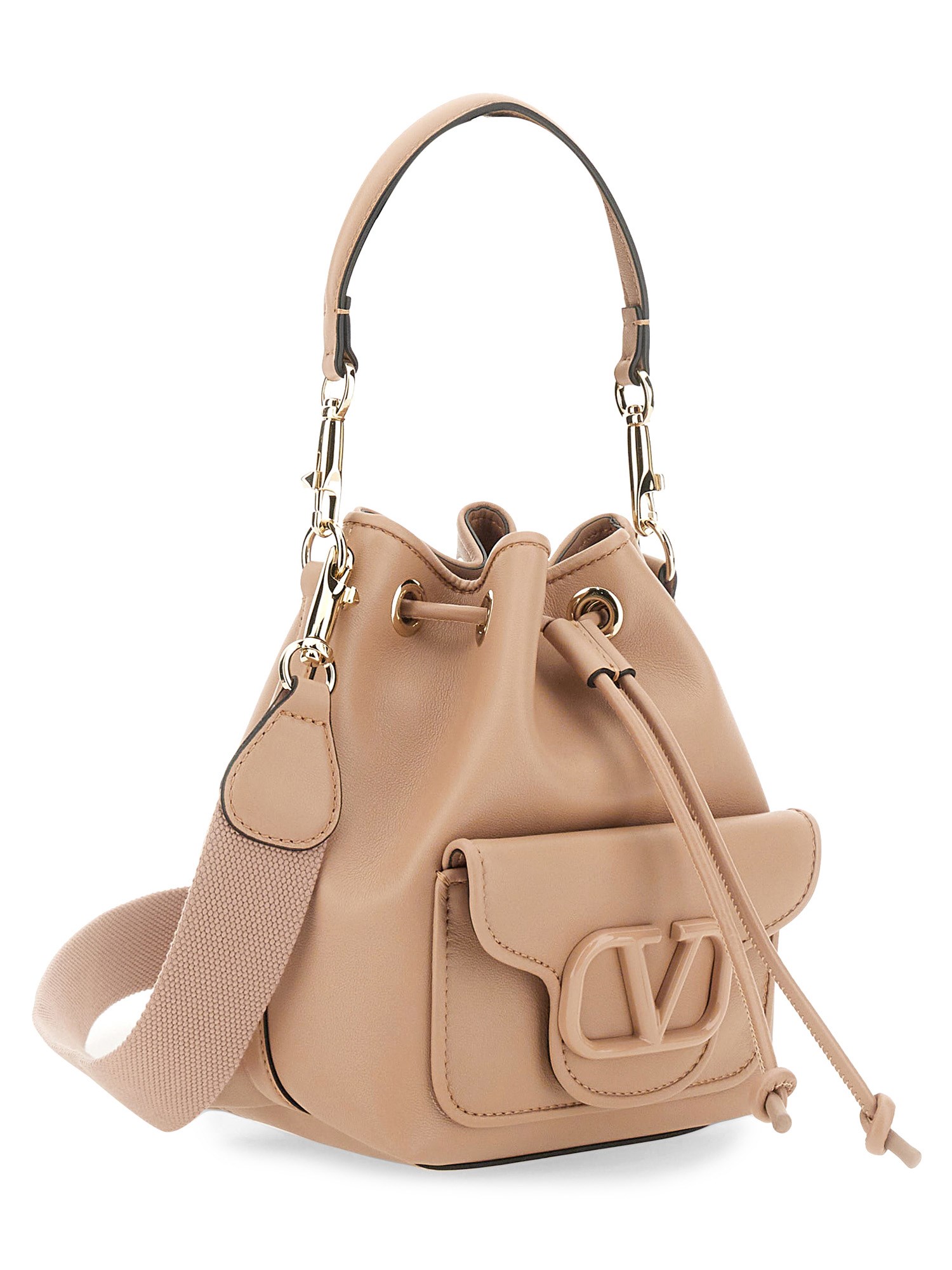 VALENTINO GARAVANI    CALFSKIN LOCO' BUCKET BAG