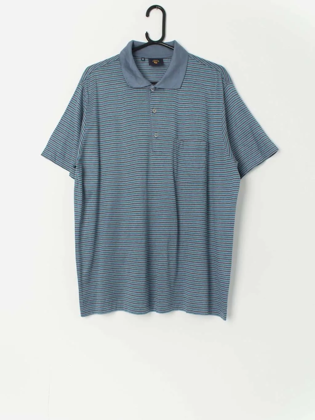 Vintage blue striped polo shirt – Large