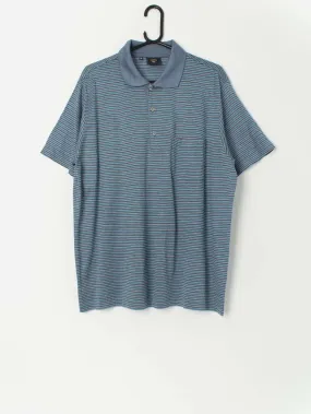 Vintage blue striped polo shirt – Large