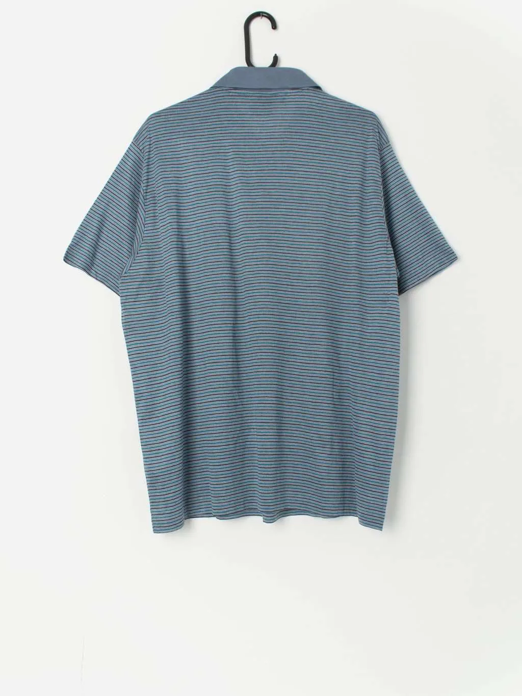 Vintage blue striped polo shirt – Large