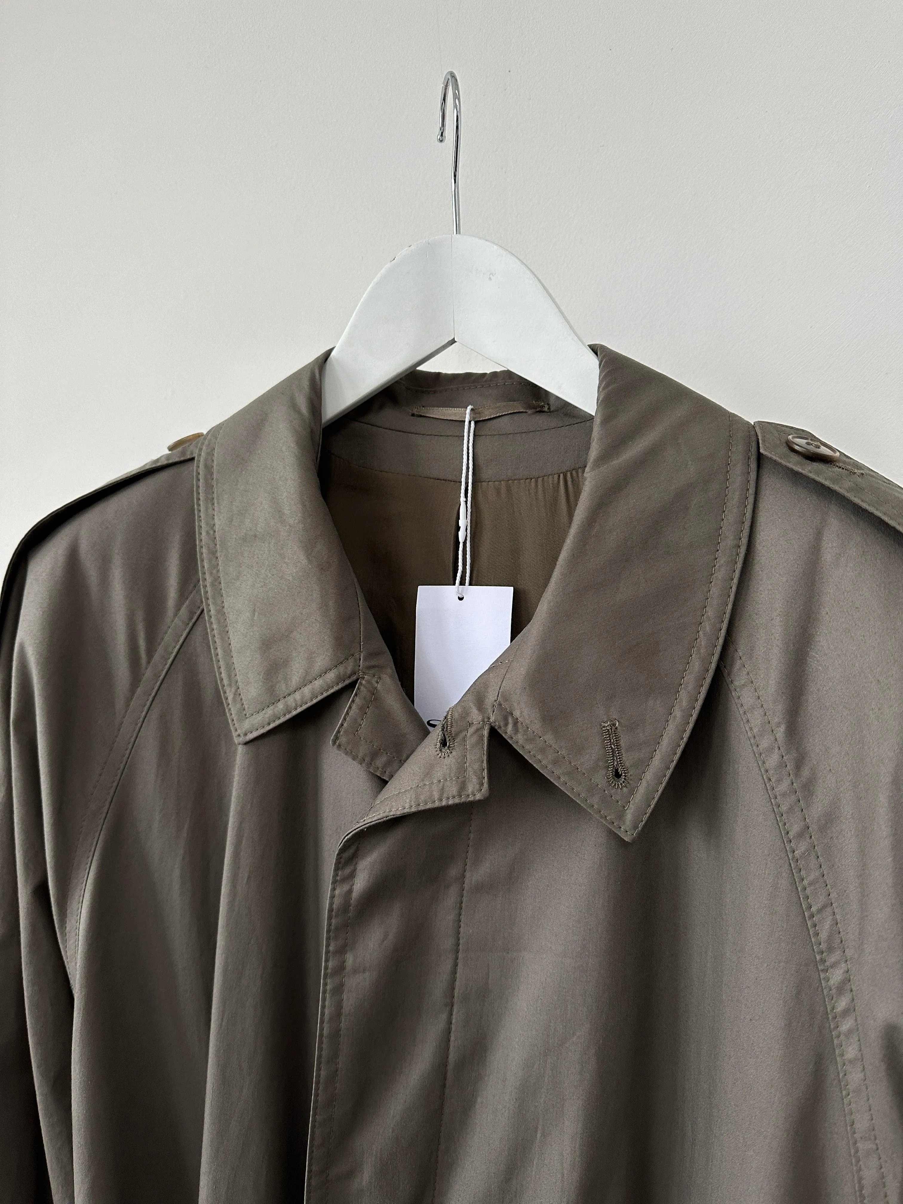 Vintage Concealed Placket Belted Trench Coat - XL