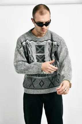 Vintage sweater mens grey