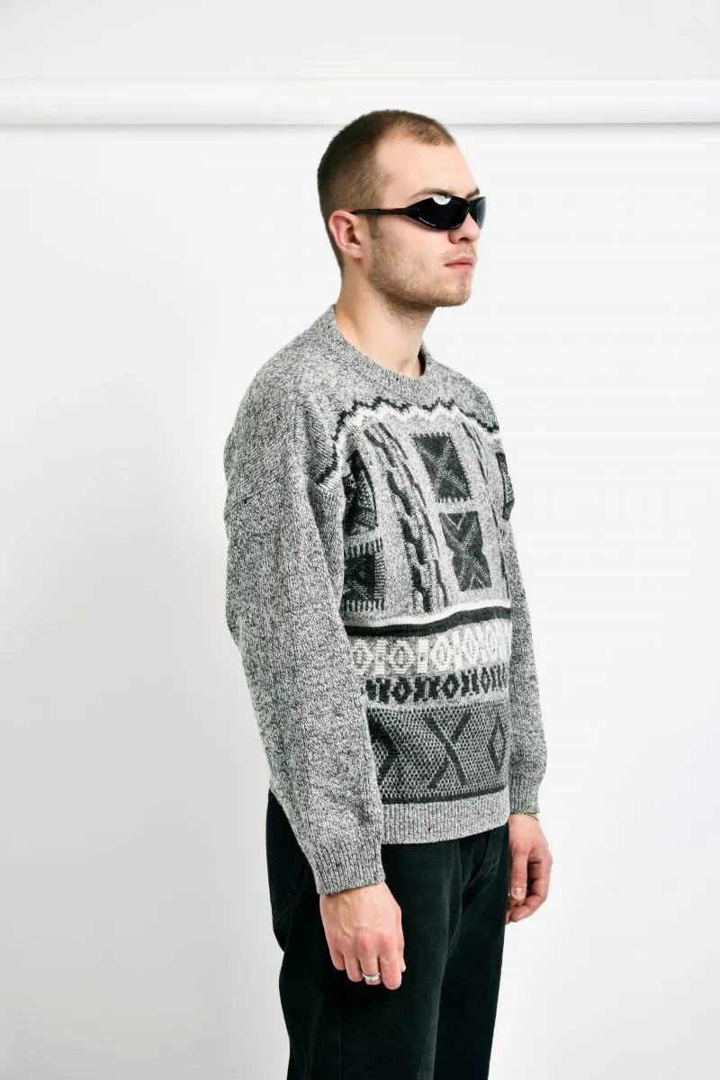 Vintage sweater mens grey