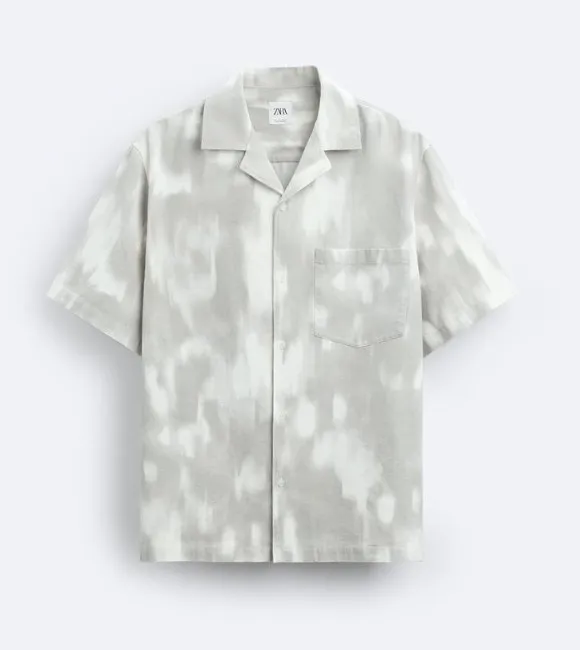 ZARA  |Tie-dye Cotton Short Sleeves Shirts