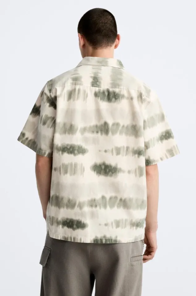 ZARA  |Tie-dye Cotton Short Sleeves Shirts