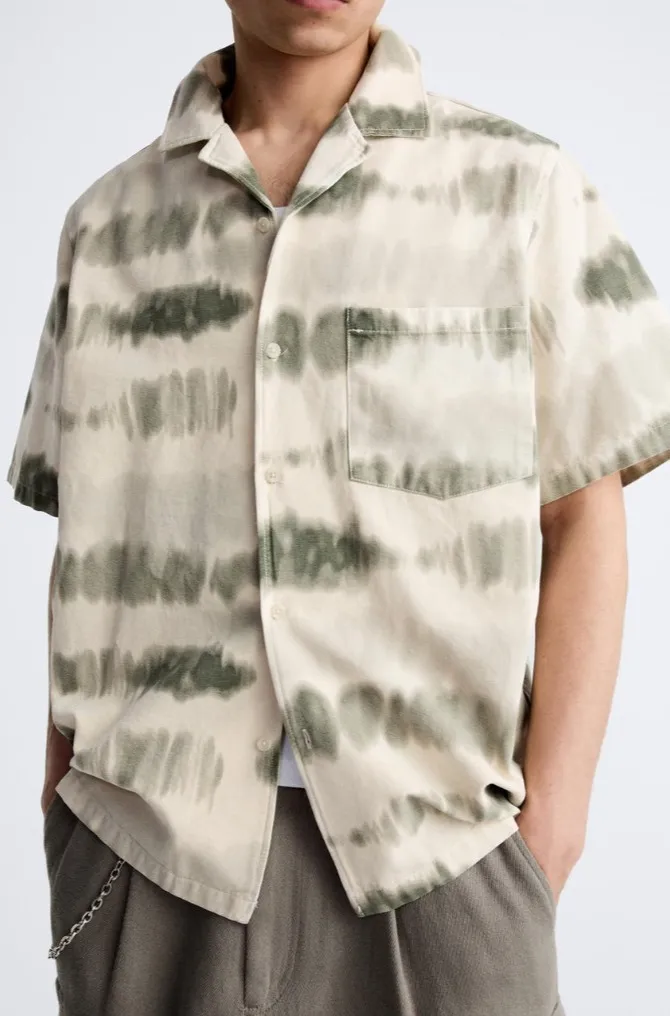 ZARA  |Tie-dye Cotton Short Sleeves Shirts