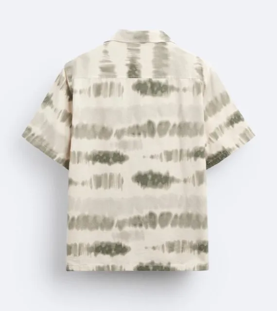 ZARA  |Tie-dye Cotton Short Sleeves Shirts